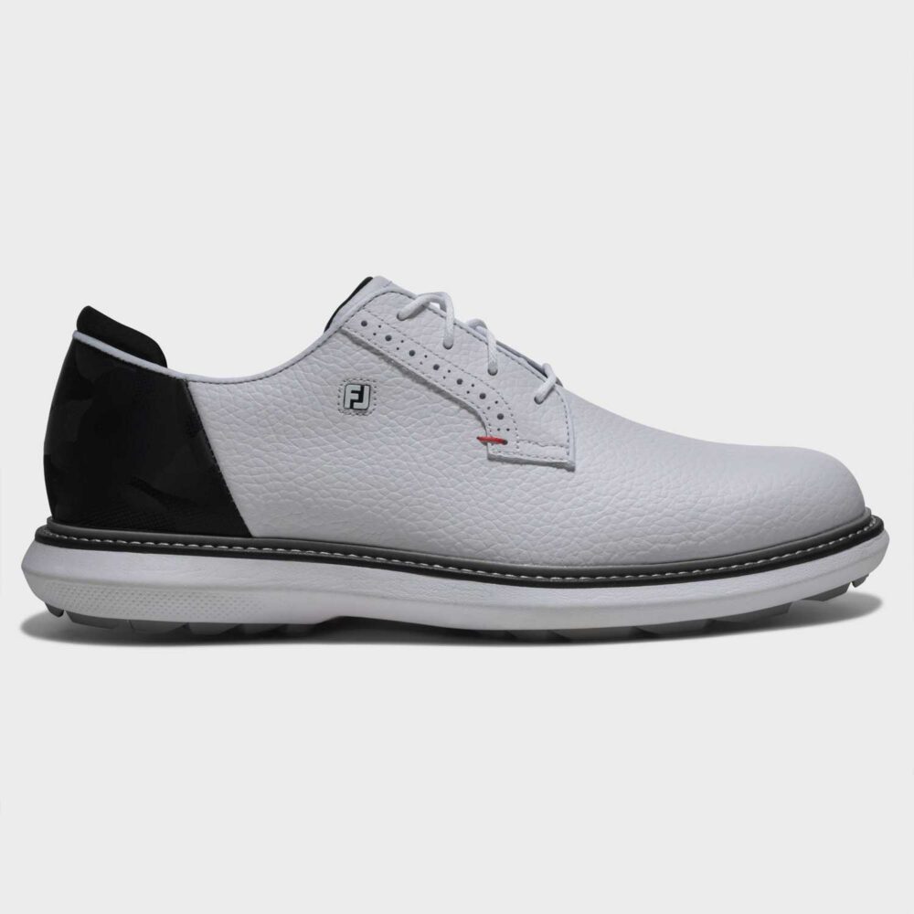 FootJoy Traditions Blucher Spikeless – White – Black – Rouge