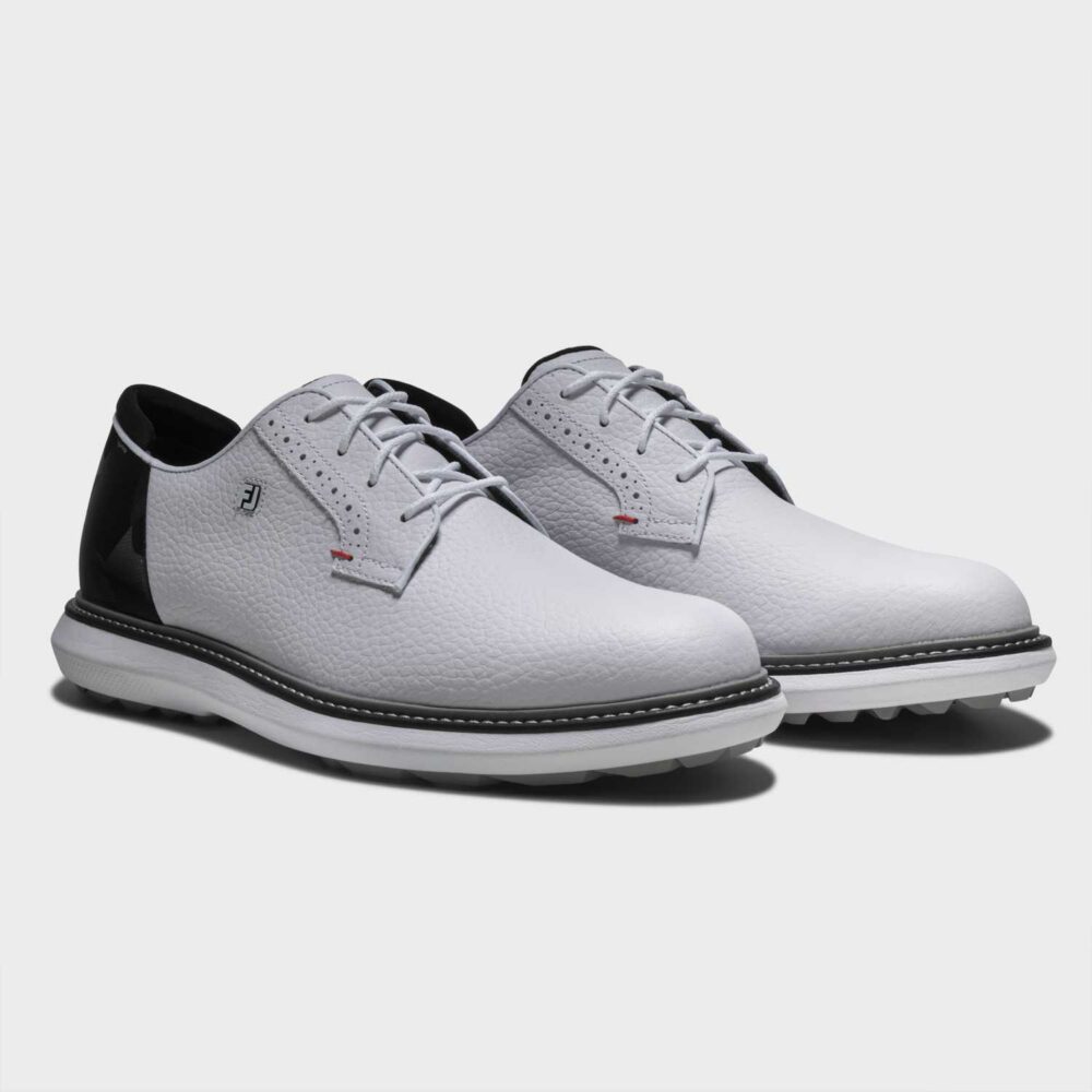 FootJoy Traditions Blucher Spikeless – White – Black – Rouge