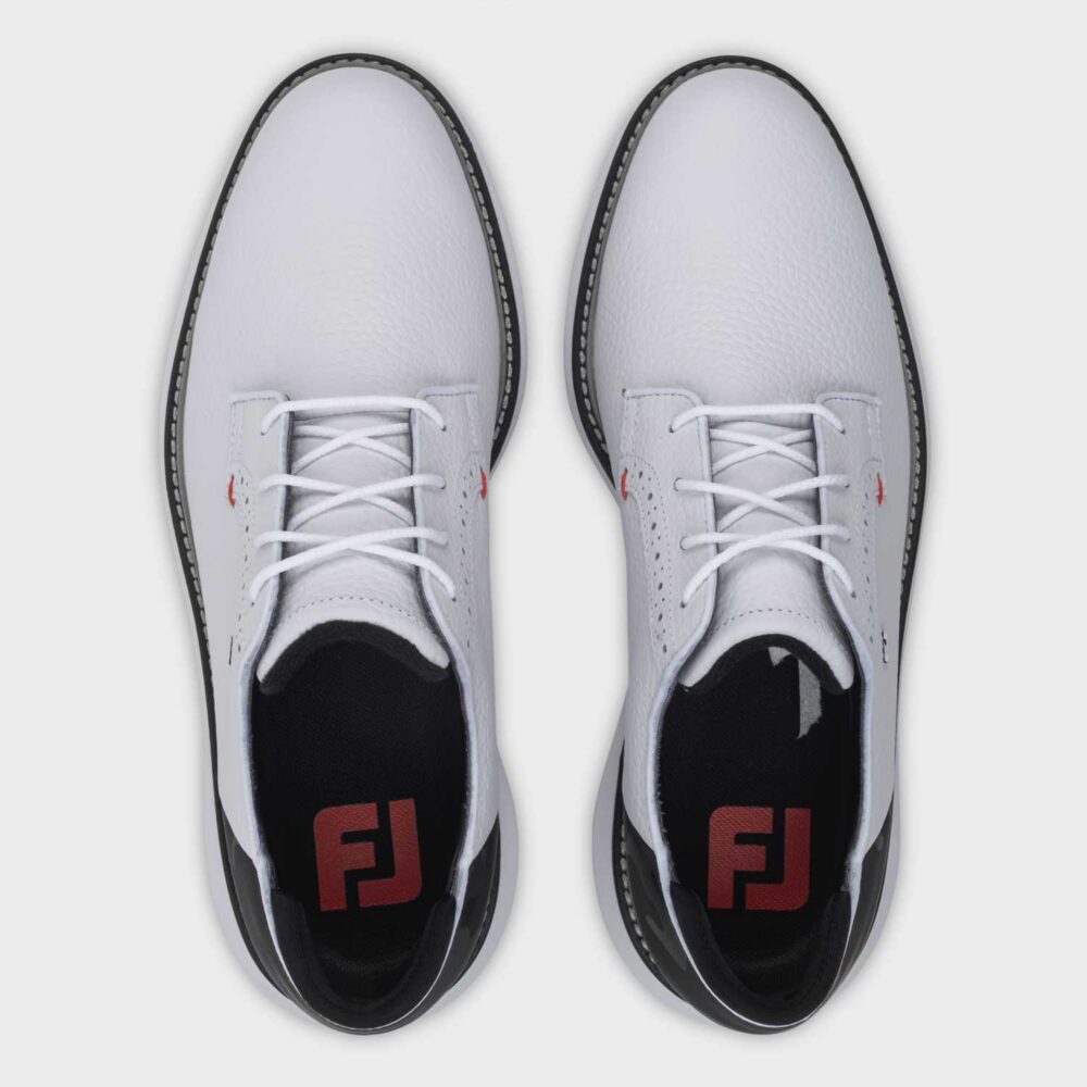 FootJoy Traditions Blucher Spikeless – White – Black – Rouge