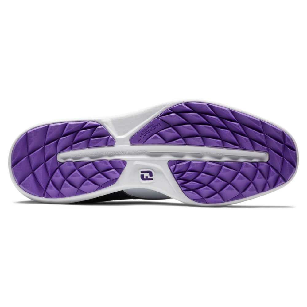 FootJoy Traditions Spikeless Women - White - Navy - Purple 2 FootJoy Traditions Spikeless Women – White – Navy – Purple