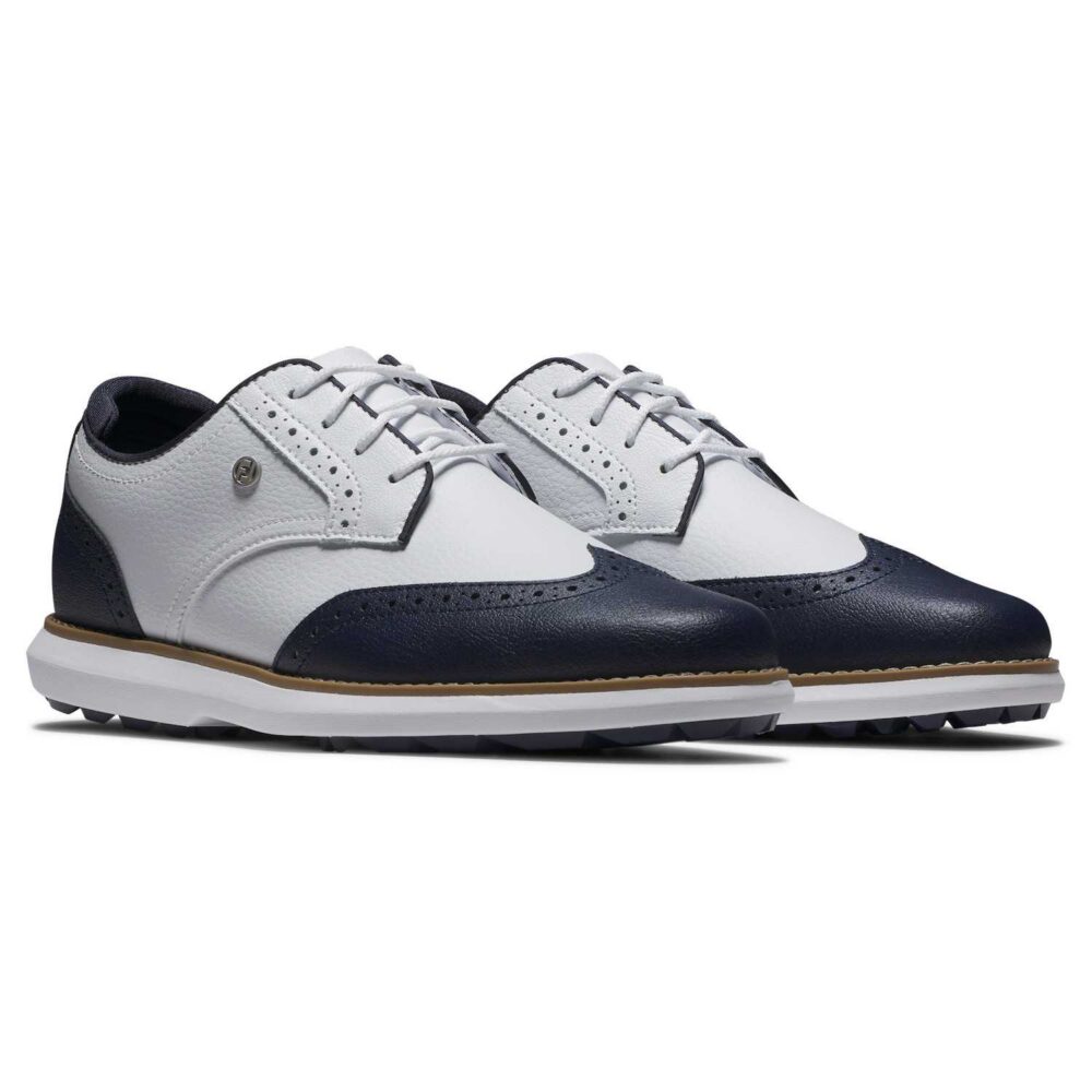 FootJoy Traditions Spikeless Women - Wing Tip - White - Navy - White 3 FootJoy Traditions Spikeless Women – Wing Tip – White – Navy – White